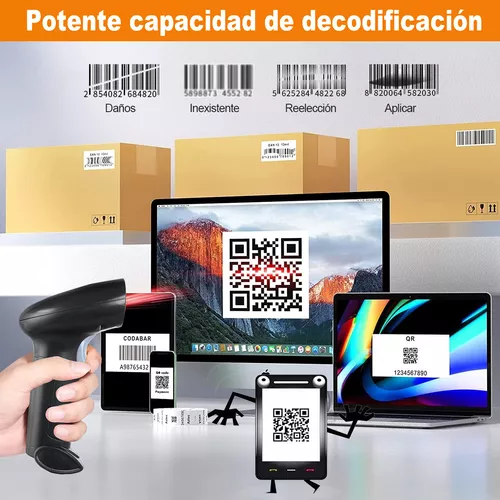 Lector De Código De Barras2.4g Lector Qr 1d/2d Inalámbrico