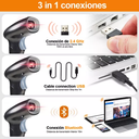 Lector De Código De Barras2.4g Lector Qr 1d/2d Inalámbrico