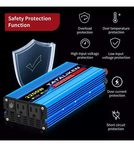 Inversor De Onda Sinusoidal Pura 12v/110v 2200w Para Coches