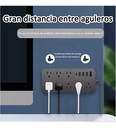Multicontactos Usb 2500w,2m Cable 8 Salidas+3 Usb+1 Tipo C