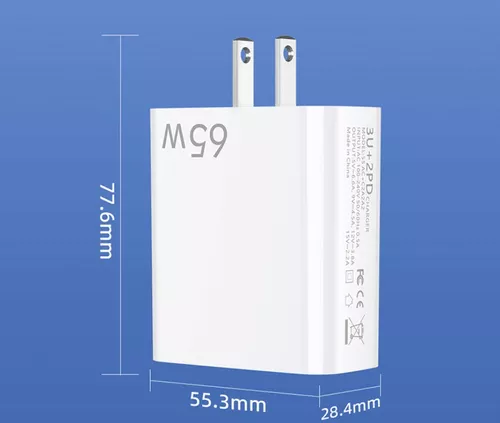 65w 5 En 1 Carga Rápida Cable Tipo C + Cargador 1.5m Pd20w