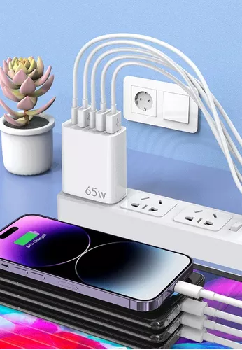 65w 5 En 1 Carga Rápida Cable Tipo C + Cargador 1.5m Pd20w