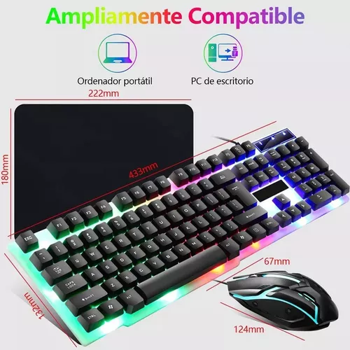 Kit Teclado Mouse Game Profesional Alfombrilla De Ratón Usb