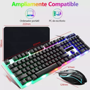 Kit Teclado Mouse Game Profesional Alfombrilla De Ratón Usb
