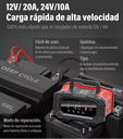 20a 12v 24v Cargador Inteligente Batería Rápido Agm Lifepo4