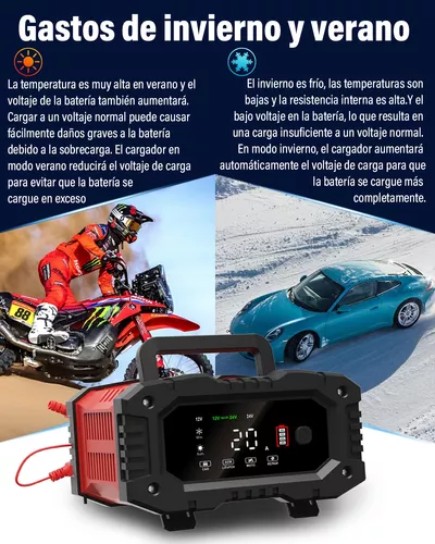 20a 12v 24v Cargador Inteligente Batería Rápido Agm Lifepo4