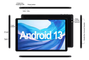 Tablet Erok Q3 Pro 2024 10.1'' Color Negro Android 13 Octa-core 14gb Ram 128gb Rom 5g Wifi 8000mah 5mp 8mp Hd Ips Bluetooth 5.0 Certificación Google Gms Tableta Con Funda Mouse Teclado Cuerpo De Metal