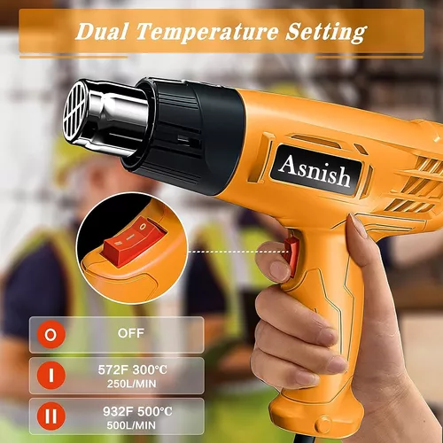 Pistola De Calor De 2000w Temperatura Regulable 4 Boquillas