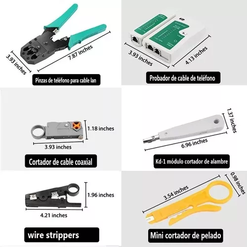 Probador De Red De Cables Kit Herramientas Red Rj11/12 Rj45