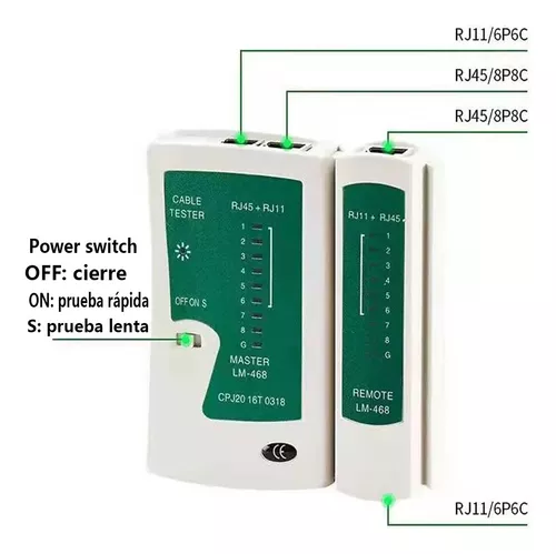 Probador De Red De Cables Kit Herramientas Red Rj11/12 Rj45