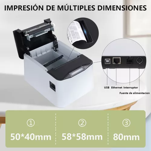 Impresora Térmica Esc/pos Con Corte Automático De 80mm, Lan