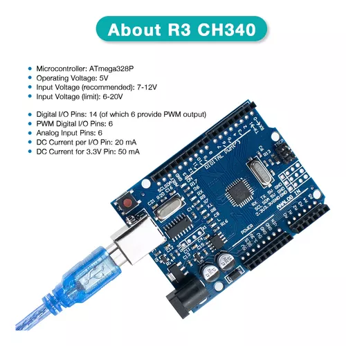Kit De Inicio Básico Uno R3 Compatible Con Arduino Ide