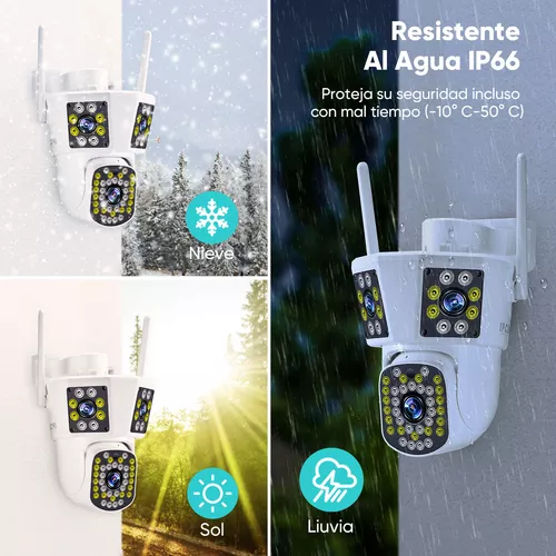 4k Cámara De Vigilancia Exterior Wifi Tres Pantallas Zoom 5x