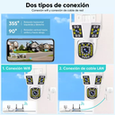 4k Cámara De Vigilancia Exterior Wifi Tres Pantallas Zoom 5x