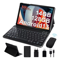 [YYOI00001] Tablet Erok Q3 Pro 2024 10.1'' Color Negro Android 13 Octa-core 14gb Ram 128gb Rom 5g Wifi 8000mah 5mp 8mp Hd Ips Bluetooth 5.0 Certificación Google Gms Tableta Con Funda Mouse Teclado Cuerpo De Metal